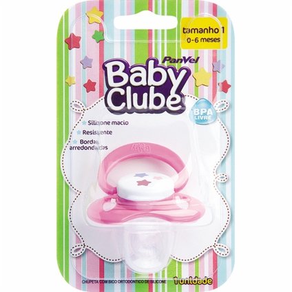 CHUPETA PANVEL BABY CLUBE BICO ORTODÔNTICO TAMANHO 1 ROSA