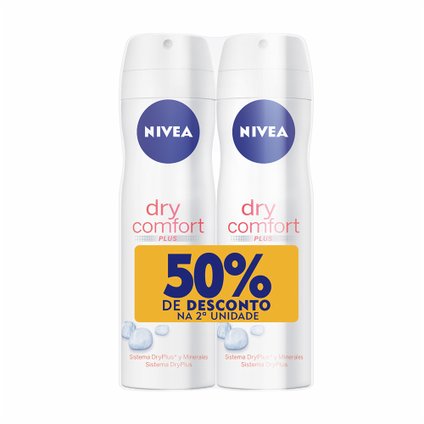 KIT DESODORANTE NIVEA AEROSOL DRY COMFORT COM 50% DE DESCONTO NA 2ª UNIDADE