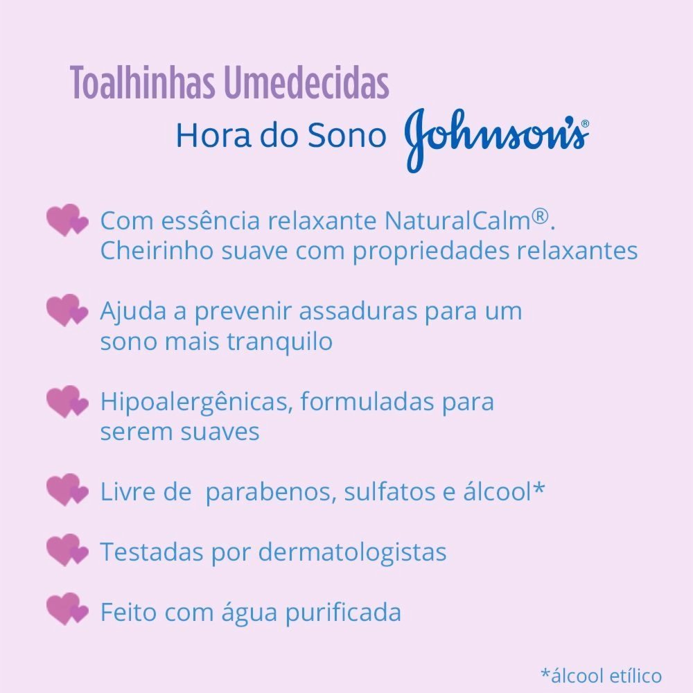 LENCOS UMEDECIDOS JOHNSONS BABY HORA DO SONO COM 48