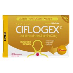 Pastilha De Garganta Ciflogex 3mg Mel E Limao Com 12 Pastilhas