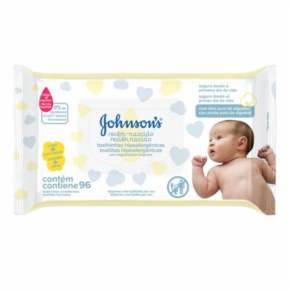 LENÇOS UMEDECIDOS JOHNSON'S BABY RECÉM NASCIDO 96 UNIDADES