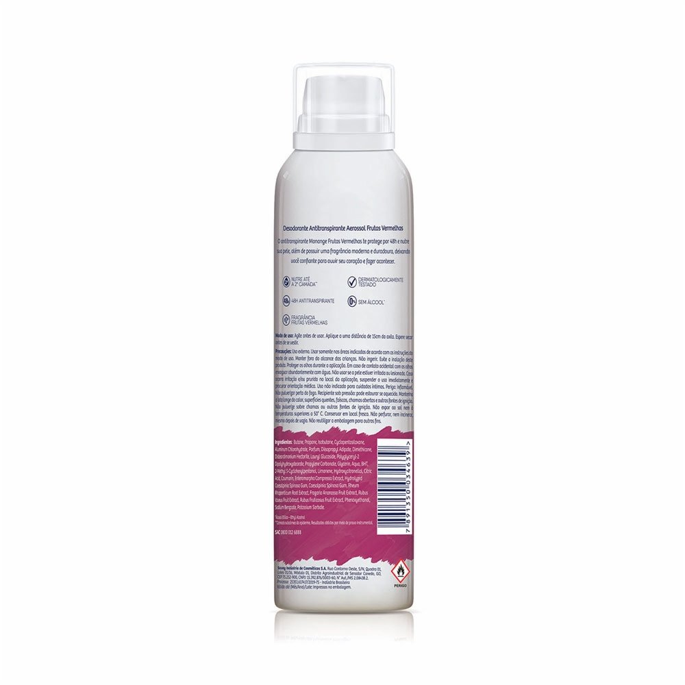 DESODORANTE AEROSSOL MONANGE FRUTAS VERMELHAS 90G