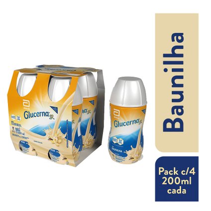 PACK SUPLEMENTO NUTRICIONAL GLUCERNA SR BAUNILHA 200ML COM 4 UNIDADES