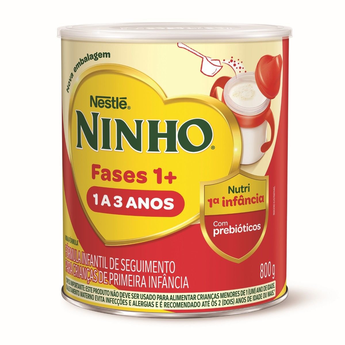Fórmula Infantil De Primeira Infância Ninho Fases 1 A 3 Anos 800g