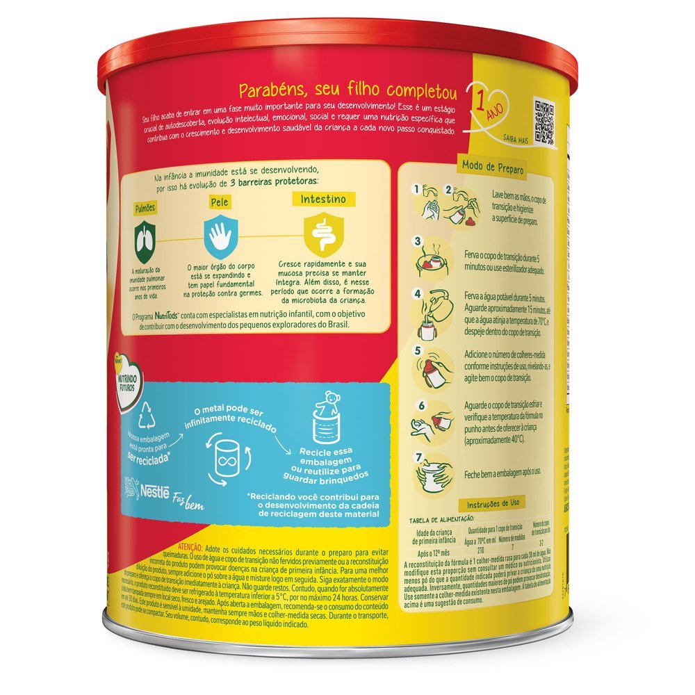 FÓRMULA INFANTIL NINHO FASES 1+ 800G