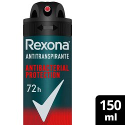 Desodorante Antitranspirante Aerosol Masculino Rexona Antibacterial Protection 72 Horas 150ml