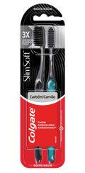 ESCOVA DENTAL CERDAS MACIAS COLGATE SLIM SOFT BLACK PREMIUM 2 UNIDADES