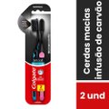 KIT ESCOVA DENTAL MACIA COLGATE SLIM SOFT BLACK - 2 UNIDADES