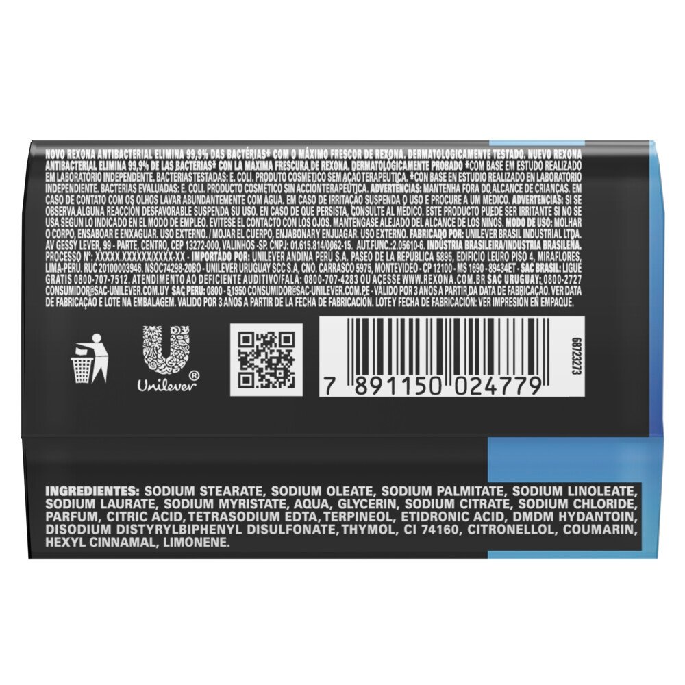 SABONETE EM BARRA REXONA ANTIBACTERIAL ACTIVE FRESH 84G