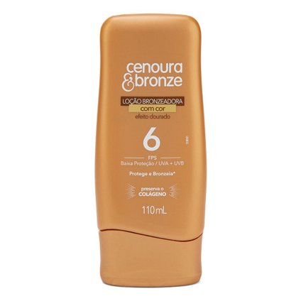 LOÇÃO BRONZEADORA CENOURA  BRONZE FPS6 COM COR 110ML