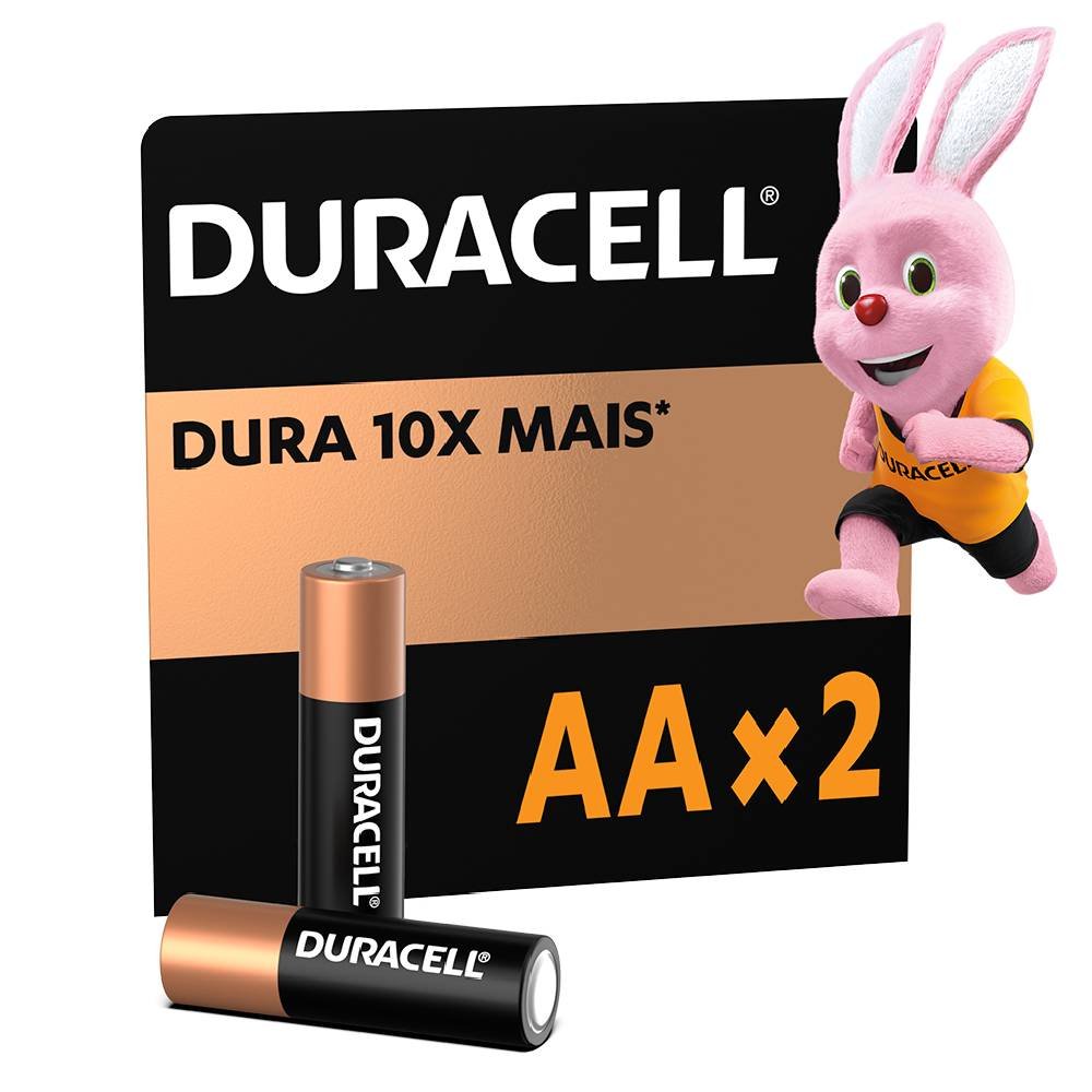 Pilha Alcalina Duracell Aa Com 2
