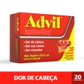 ADVIL ALÍVIO RÁPIDO DA DOR DE CABEÇA E ENXAQUECA COM IBUPROFENO 400MG 20 CÁPSULAS