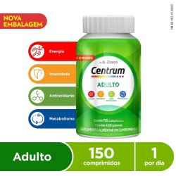 Centrum Multivitaminico Adulto Com Vitaminas De A A Z 150 Comprimidos