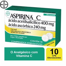 ANALGÉSICO ASPIRINA C BAYER 10 COMPRIMIDOS EFERVESCENTES