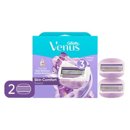 CARGA PARA APARELHO DEPILATÓRIO GILLETTE VENUS BREEZE COM 2 UNIDADES