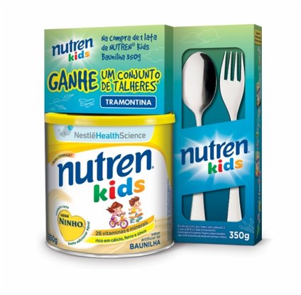 KIT NUTREN KIDS CHOCOLATE 350G GRATIS TALHERES TRAMONTINA