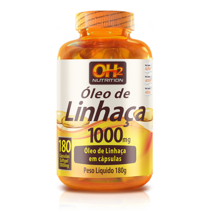 ÓLEO DE LINHAÇA 1000MG OH2 NUTRITION 180 CÁPSULAS