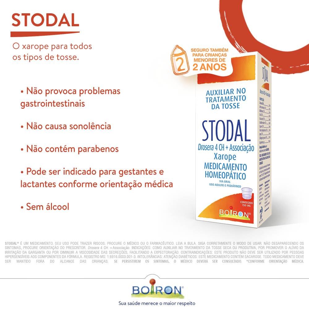 Medicamentos Boiron, STODAL BOIRON 150ML PARA TOSSE SECA OU PRODUTIVA