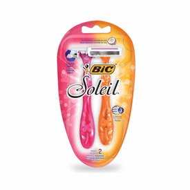 APARELHO DEPILATÓRIO BIC SOLEIL ROSA E LARANJA COM 2 UNIDADES