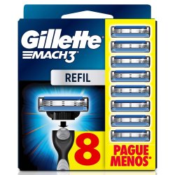 Carga Para Aparelho De Barbear Gillette Mach3 8 Unidades