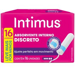 Absorvente Interno Intimus Discreto Mini - 16 Unidades