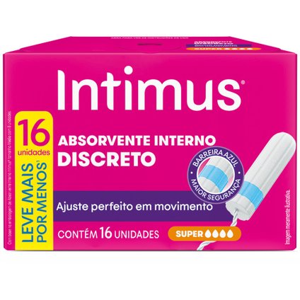 ABSORVENTE INTERNO INTIMUS DISCRETO SUPER - 16 UNIDADES