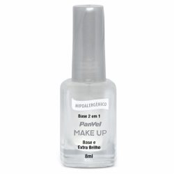 Base Hipoalergênica Panvel Make Up 2 Em 1 Base E Extra Brilho 8ml