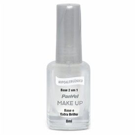 BASE HIPOALERGÊNICA PANVEL MAKE UP 2 EM 1 BASE E EXTRA BRILHO 8ML