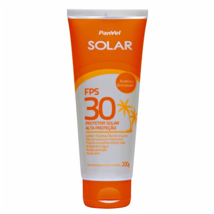 PROTETOR SOLAR PANVEL SOLAR  FPS30 200G  COM ACELERADOR DE BRONZEADO