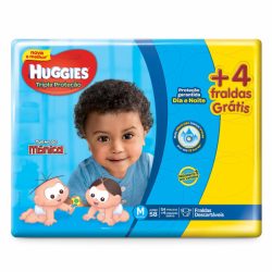 Fralda Huggies Tripla Protecao Mega M C/54 + 4 Tiras Gratis