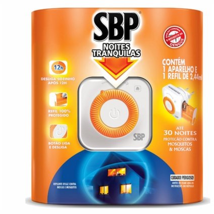REPELENTE ELETRICO SBP NOITES TRANQUILAS APARELHO + REFIL 2,44ML