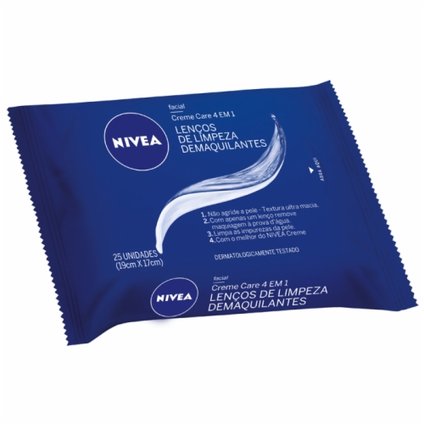 LENÇO DE LIMPEZA DEMAQUILANTE NIVEA CREMECARE 25 UNIDADES