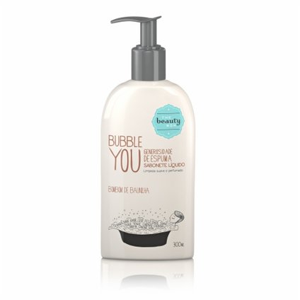 SABONETE LÍQUIDO THE BEAUTY BOX BUBBLE YOU BOMBOM DE BAUNILHA 300ML