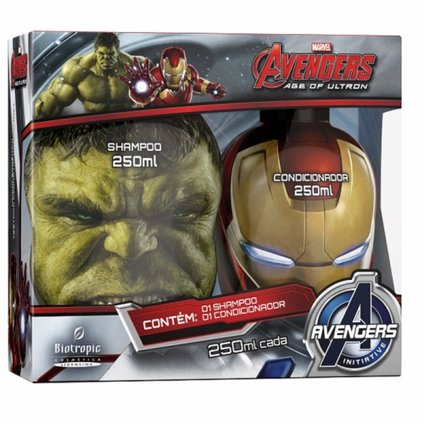 KIT AVENGERS SHAMPOO HULK 250ML + CONDICIONADOR HOMEM DE FERRO 250ML