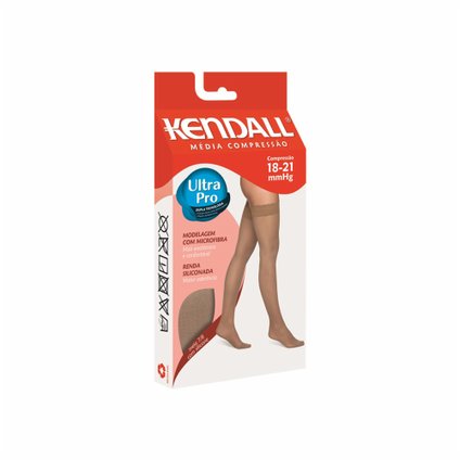 MEIA 7/8 MÉDIA COMPRESSÃO 18-21 MMHG KENDALL - GRANDE - MEL - COM PONTEIRA