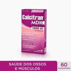 Calcitran Mdk Cálcio Com Magnésio Vitamina D E K 60 Comprimidos