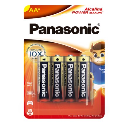 PILHA ALCALINA PANASONIC AA COM 4 UNIDADES
