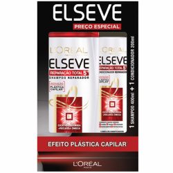 Kit Elseve Reparação Total 5+ Plástica Capilar Shampoo 400ml + Condicionador 200ml