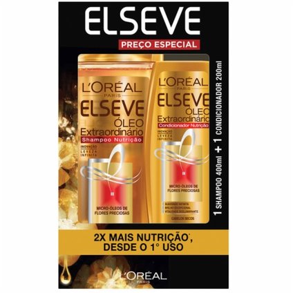 KIT ELSEVE ÓLEO EXTRAORDINÁRIO SHAMPOO 400ML + CONDICIONADOR 200ML