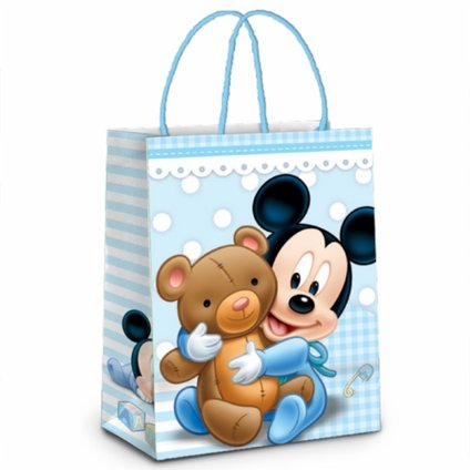 SACOLA PAPEL CROMUS M MICKEY BABY 26CM X 19,5CM X 9,5CM