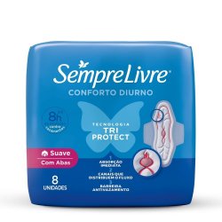 Absorvente Sempre Livre Adapt Plus Suave Com Abas 8 Unidades