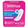 ABSORVENTE EXTERNO INTIMUS TRIPLA PROTEÇÃO SUAVE SEM ABAS COM 8 UNIDADES