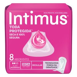 Absorvente Externo Intimus Gel Cobertura Seca Sem Abas 8 Unidades