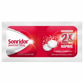 SONRIDOR ANALGÉSICO EFERVESCENTE PARA ALÍVIO DA FEBRE E DOR COM 2 COMPRIMIDOS