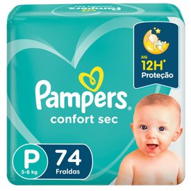 FRALDA PAMPERS CONFORT SEC BAG P COM 74 UNIDADES