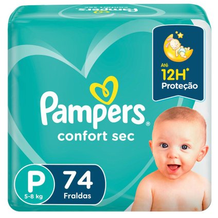 FRALDA PAMPERS CONFORT SEC BAG P COM 74 UNIDADES