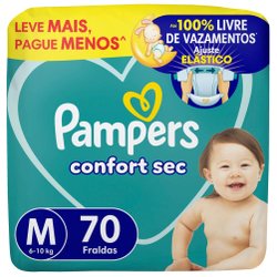 Fralda Pampers Confort Sec Bag M 70 Unidades