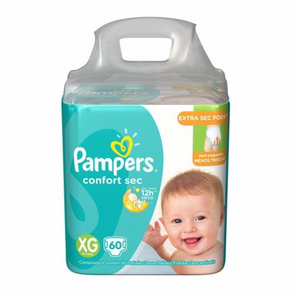 FRALDA PAMPERS CONFORT SEC BAG XG C/ 60