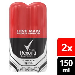 Kit Desodorante Men Aerosol Invisible Com 2 Unidades De 90g Com Desconto De 50% Na Segunda Unidade