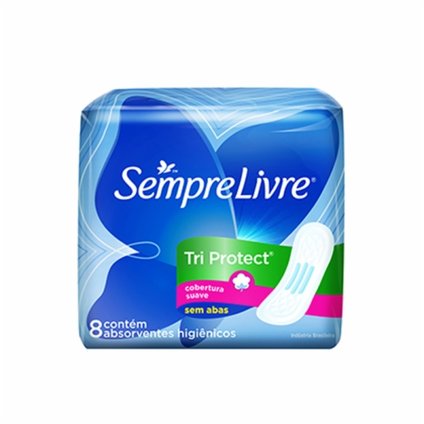 ABSORVENTE SEMPRE LIVRE TRI PROT. SUAVE SEM ABAS 8 UNIDADES